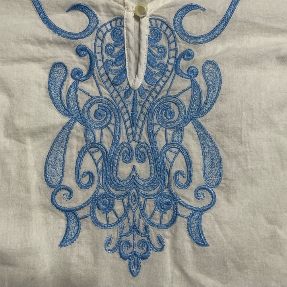 NWOT J. McLaughlin Embroidered Pembrooke Tunic Top White - Picture 5 of 12